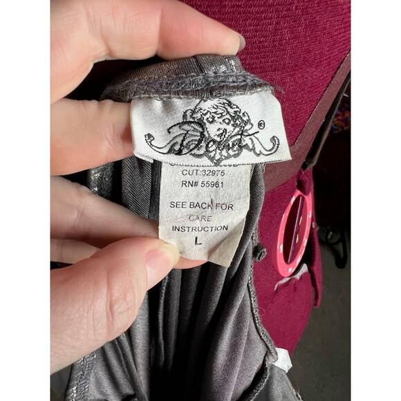 Y2k slip dress formal party silver lamae - Picture 7 of 10